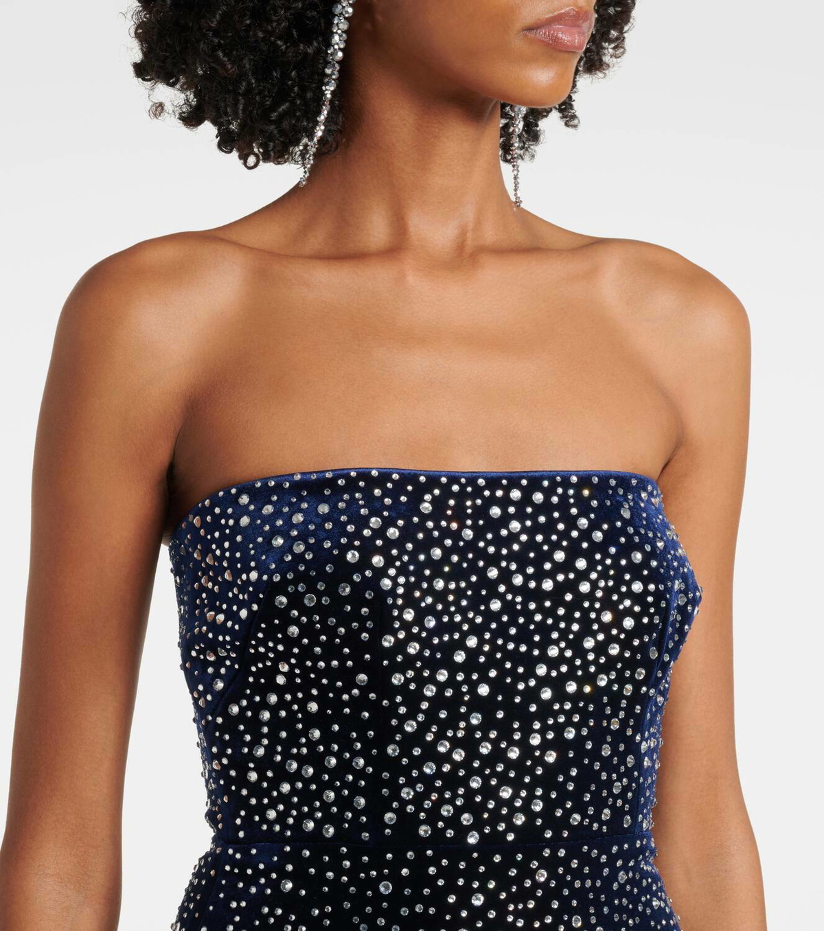 Alex Perry Embellished velvet midi dress
