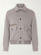 Dunhill - Suede-Trimmed Wool Jacket - Neutrals