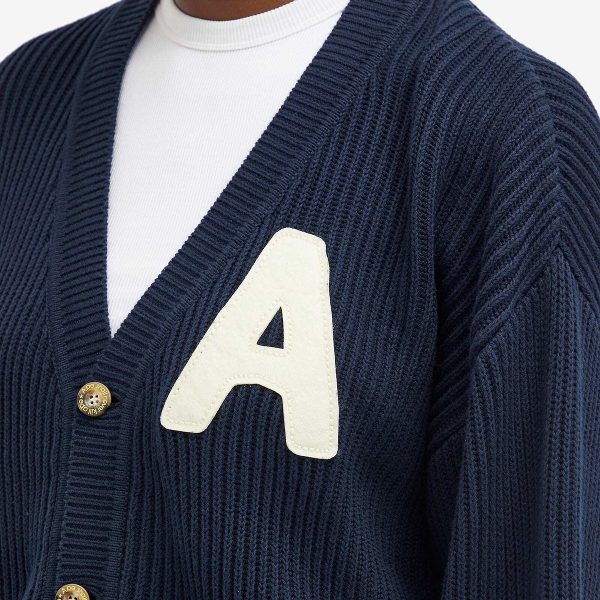 A Bathing Ape Women's College Cardigan in Navy 