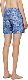 Moncler Blue Bandana Print Swim Shorts