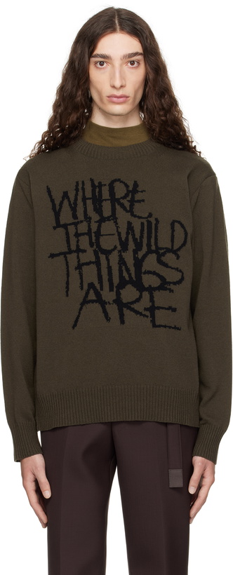 Photo: sacai Khaki 'Where The Wild Things Are' Wool Sweater
