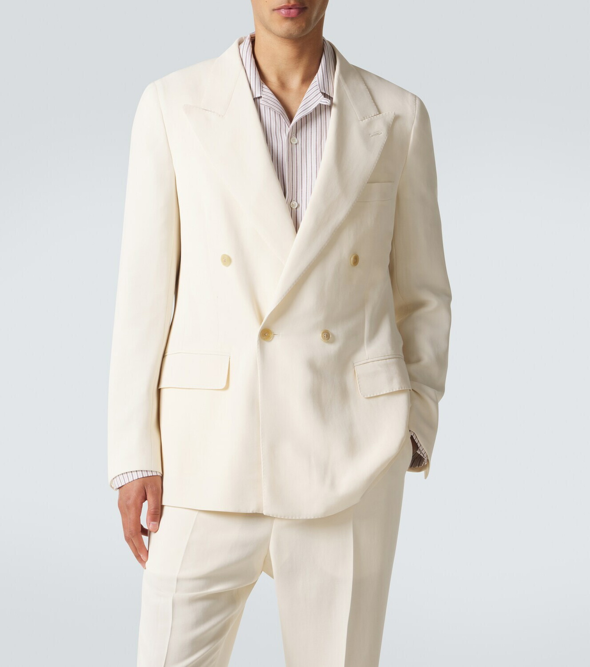 Umit Benan Pietro silk and cotton-blend suit jacket