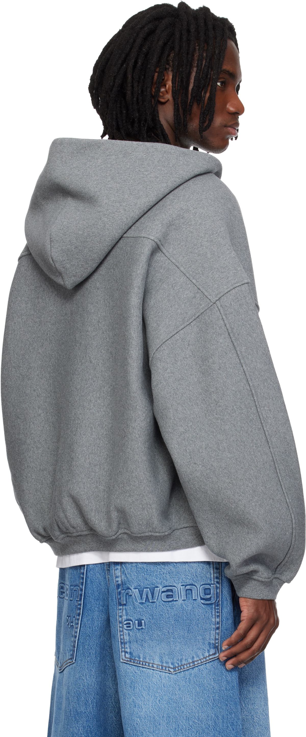 Alexander Wang Gray Star Zip Up Hoodie