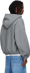 Alexander Wang Gray Star Zip Up Hoodie