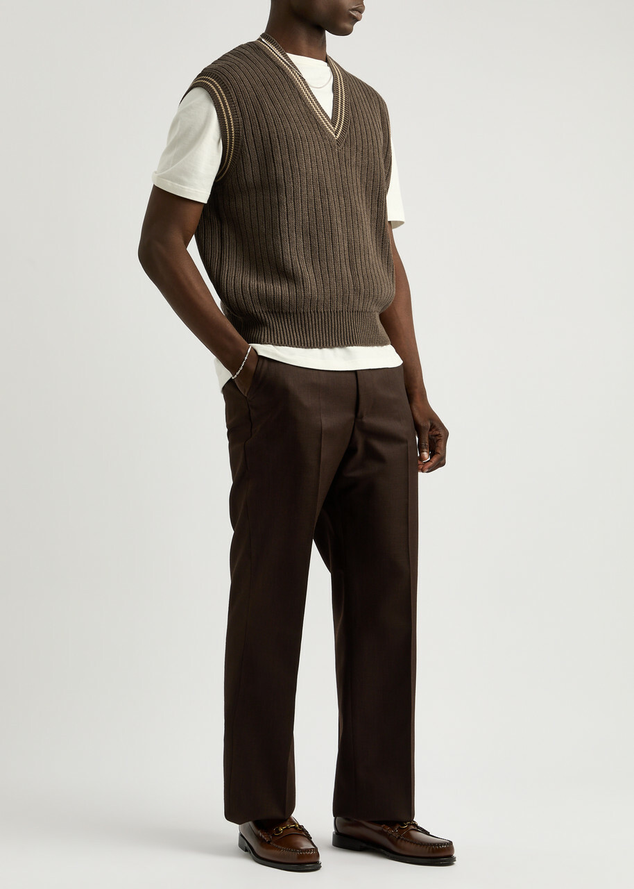 Nudie Jeans Sverre Knitted Vest Brown