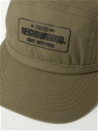 Neighborhood - Leather-Trimmed Logo-Print Cotton-Twill Baseball Cap