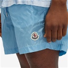 Moncler Men's Badge Logo Swim Short in Blue