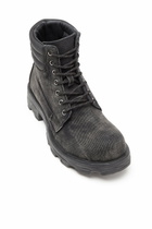 Diesel D-Hammer-Combat boots in denim and leather - Boots Womens in Grey