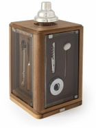 Lorenzi Milano - Walnut and Glass Revolving Bar Set
