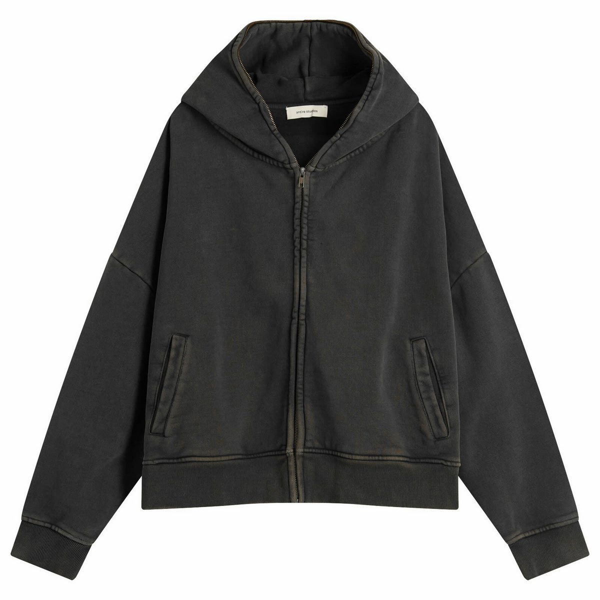Entire Studios Gray Full Zip Cropped Hoodie Entire Studios