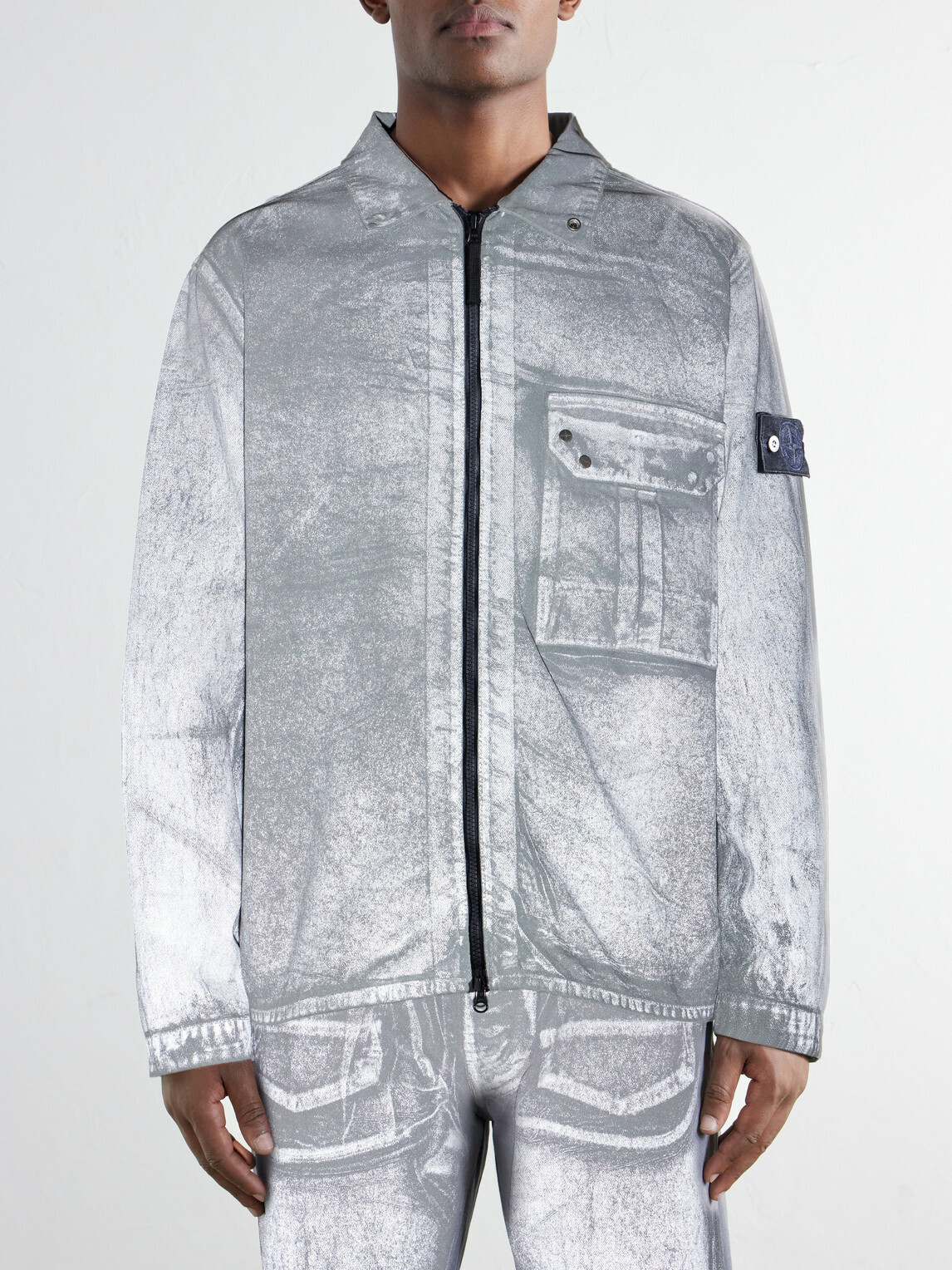 Stone Island - DENIM Corroded Bull Denim-TC Overshirt - Gray