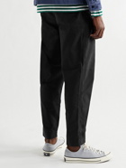 Folk - Black Assembly Tapered Pleated Cotton-Canvas Trousers - Black
