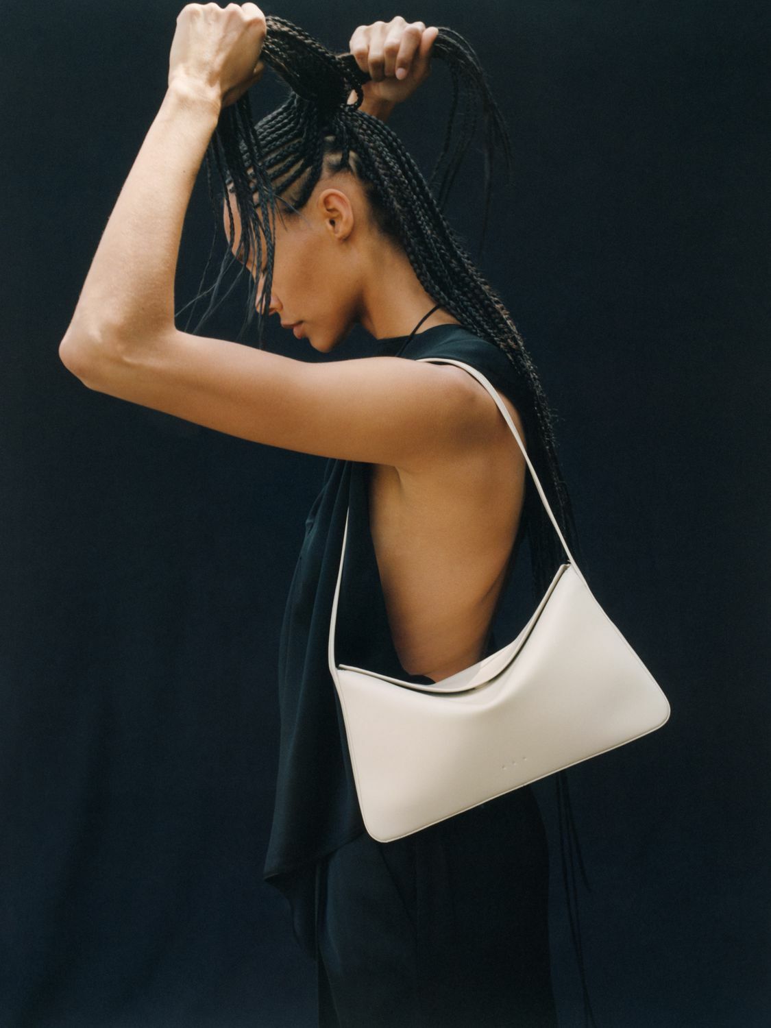 ショルダーバッグ・ポシェット AESTHER EKME Woman Shoulder bag Dark 03SS251SCL08 227 AESTHER EKME Black Soft Baguette Bag - Shoulder Bags
