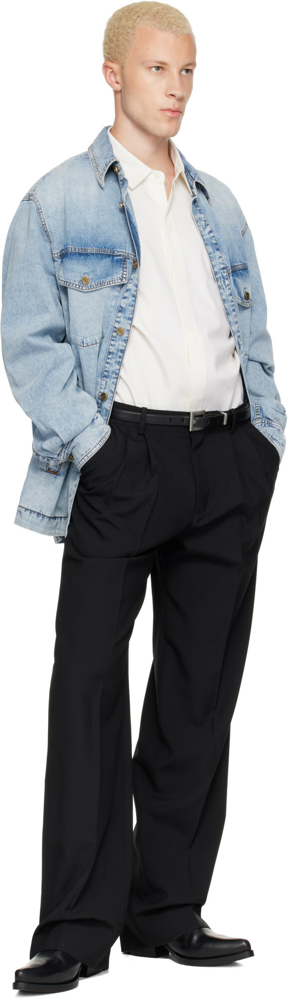 BALMAIN Black Wool Trousers