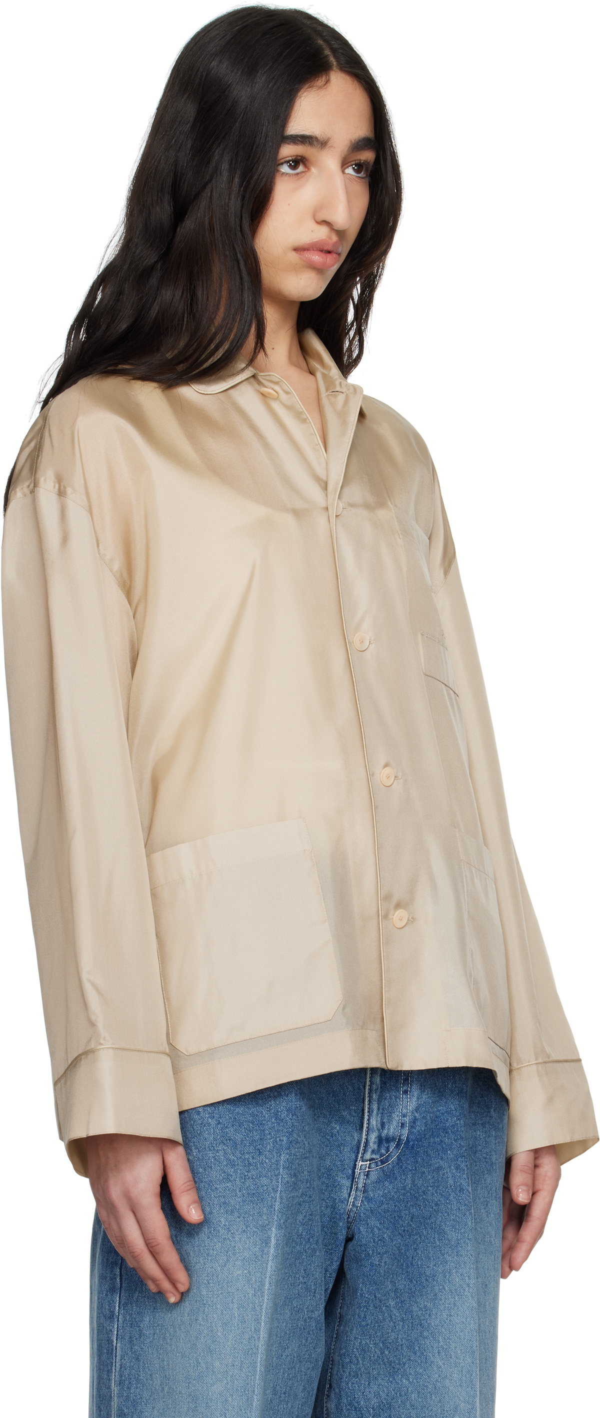 Carven Beige Silk Shirt