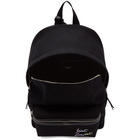 Saint Laurent Black Canvas Embroidered City Backpack