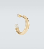 Rainbow K Tube Small 14kt gold single earring with diamonds