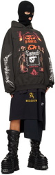 VETEMENTS Black Patched Metal Hoodie
