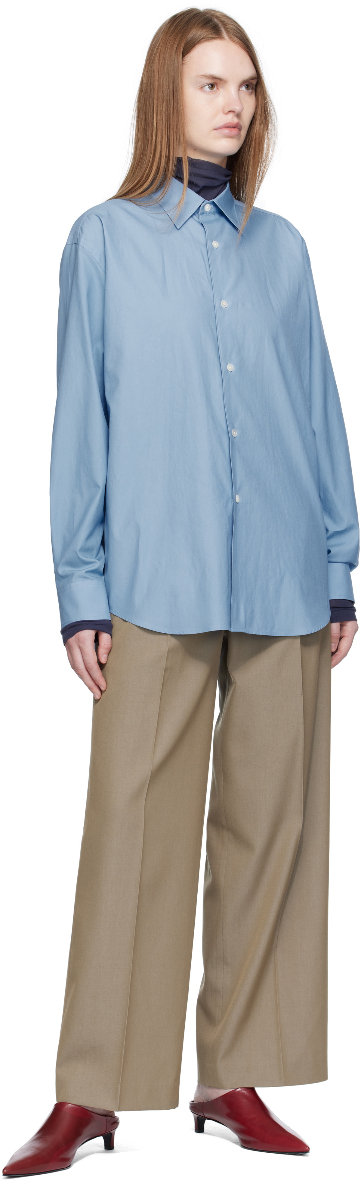 AURALEE Beige Light Wool Max Gabardine Two-Tuck Trousers Auralee