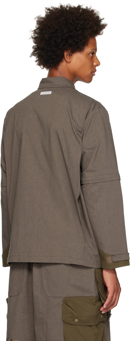 Archival Reinvent Brown Detachable Sleeve Jacket