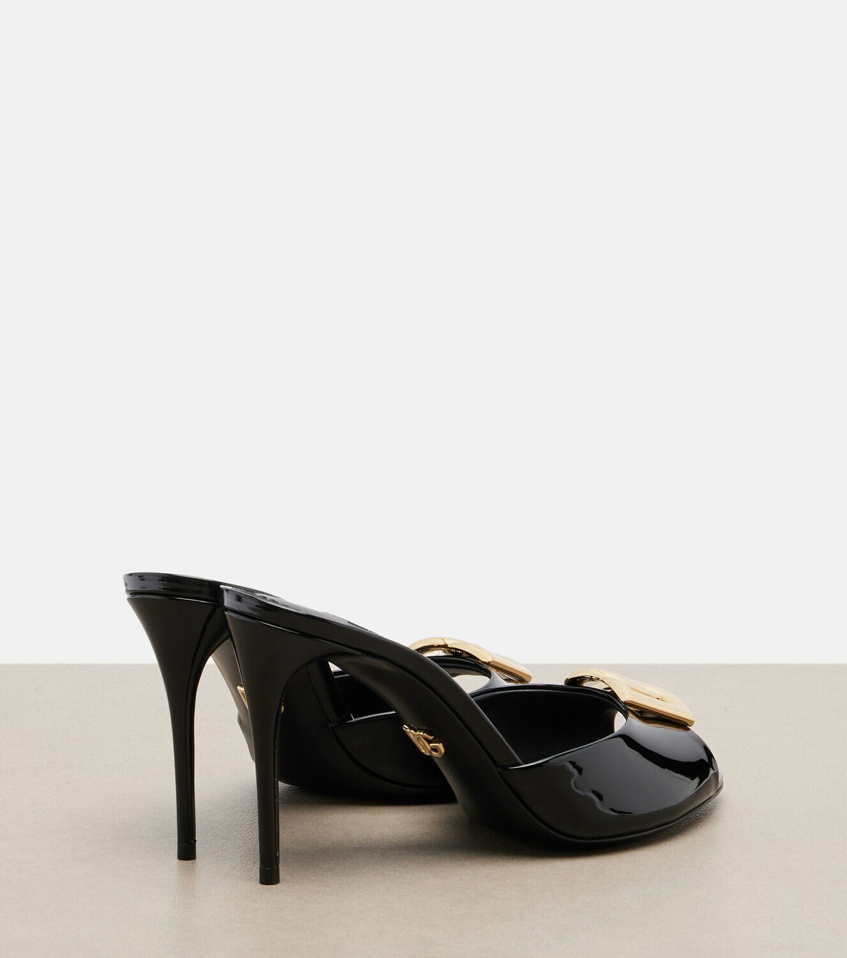 Dolce&Gabbana DG patent leather mules