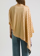 Rabanne Flocked Printed Cape-effect Satin top Multicoloured 1