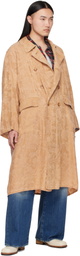 R13 Orange Oversized Hooded Coat