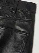 CELINE - Lou Straight-Leg Panelled Leather Trousers - Black