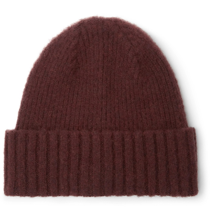 Photo: Mr P. - Ribbed Brushed-Wool Beanie - Brown