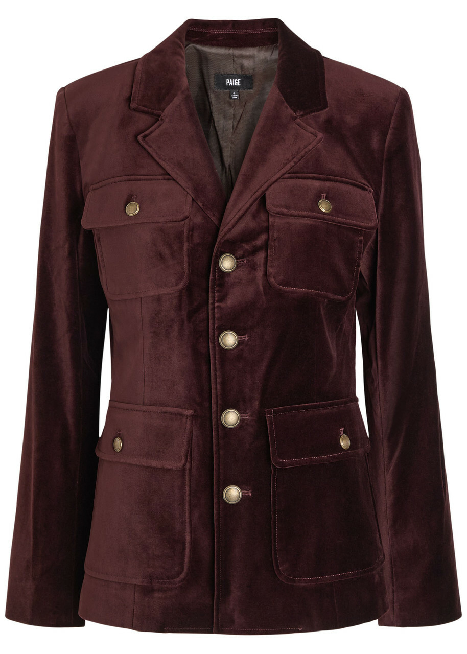 Paige Reign Velvet Jacket Aubergine