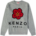 Kenzo Men's Logo Intarsia Crew Knit in Misty Grey