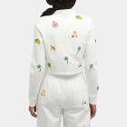 Casablanca Women's Elements En Crayon Crop Track Jacket in White