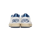 Golden Goose White and Blue Ball Star Sneakers