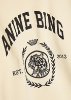 Anine Bing Miles Logo-print Cotton Sweatshirt Cream