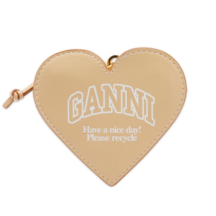 Photo: GANNI Women's Funny Heart Zip Coin Purse in Buttercream