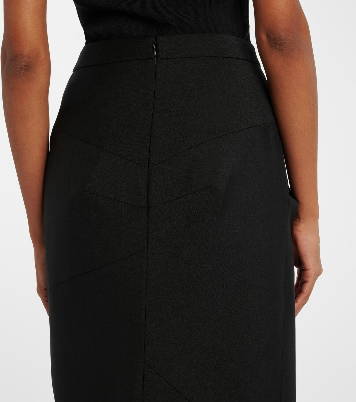 Givenchy Draped wool and mohair midi skirt