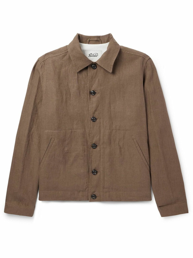Photo: Valstar - Miyagi Convertible-Collar Cotton Overshirt - Brown