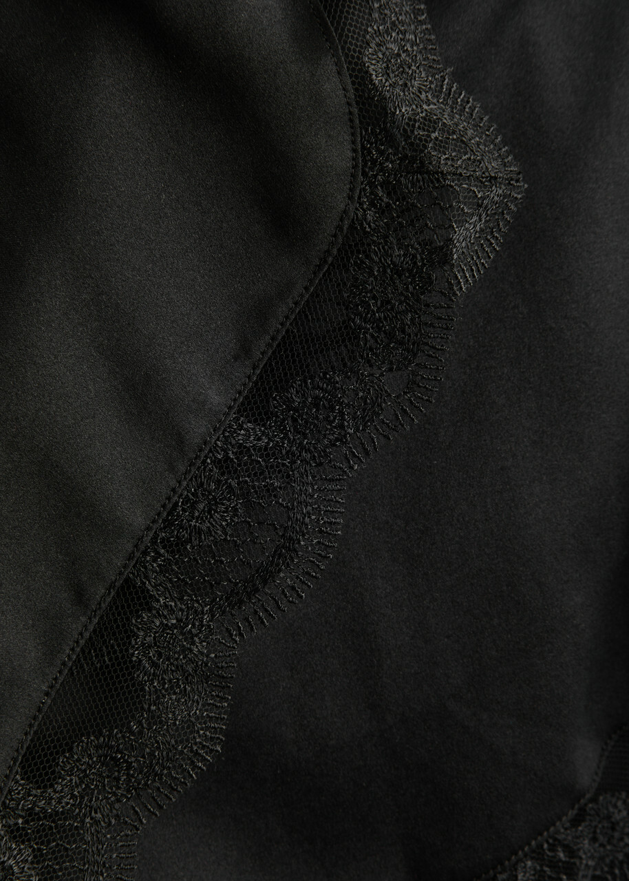 Simone PÉRÈLE Love Me Lace-trim Silk-satin Pyjama Shorts Black