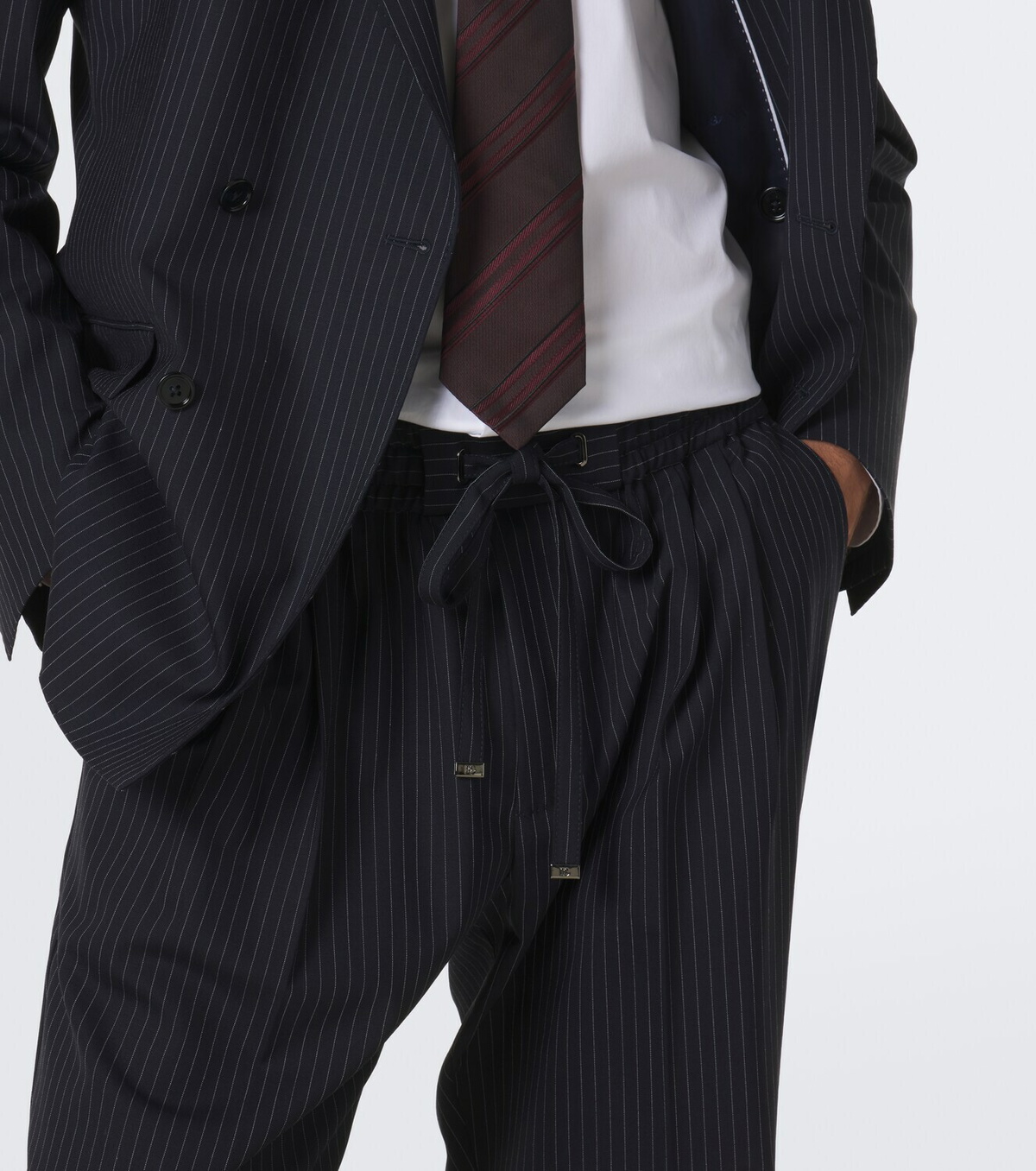 Dolce&Gabbana Pinstripe wool-blend straight pants