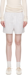 AMI Paris White Cotton Elasticated Shorts