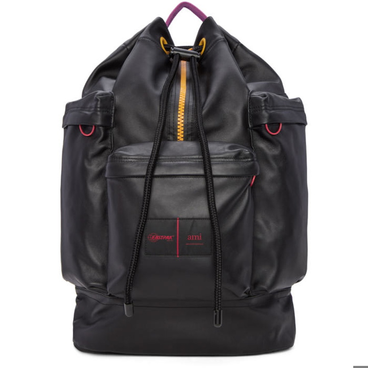 Photo: AMI Alexandre Mattiussi Black Eastpak Edition Leather Backpack 