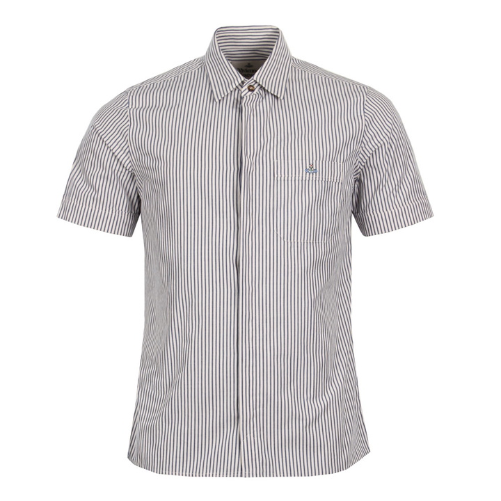 Photo: Short Sleeve Shirt - Blue Stripe