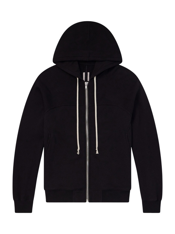 Photo: Rick Owens - Organic Cotton-Terry Zip-Up Hoodie - Black