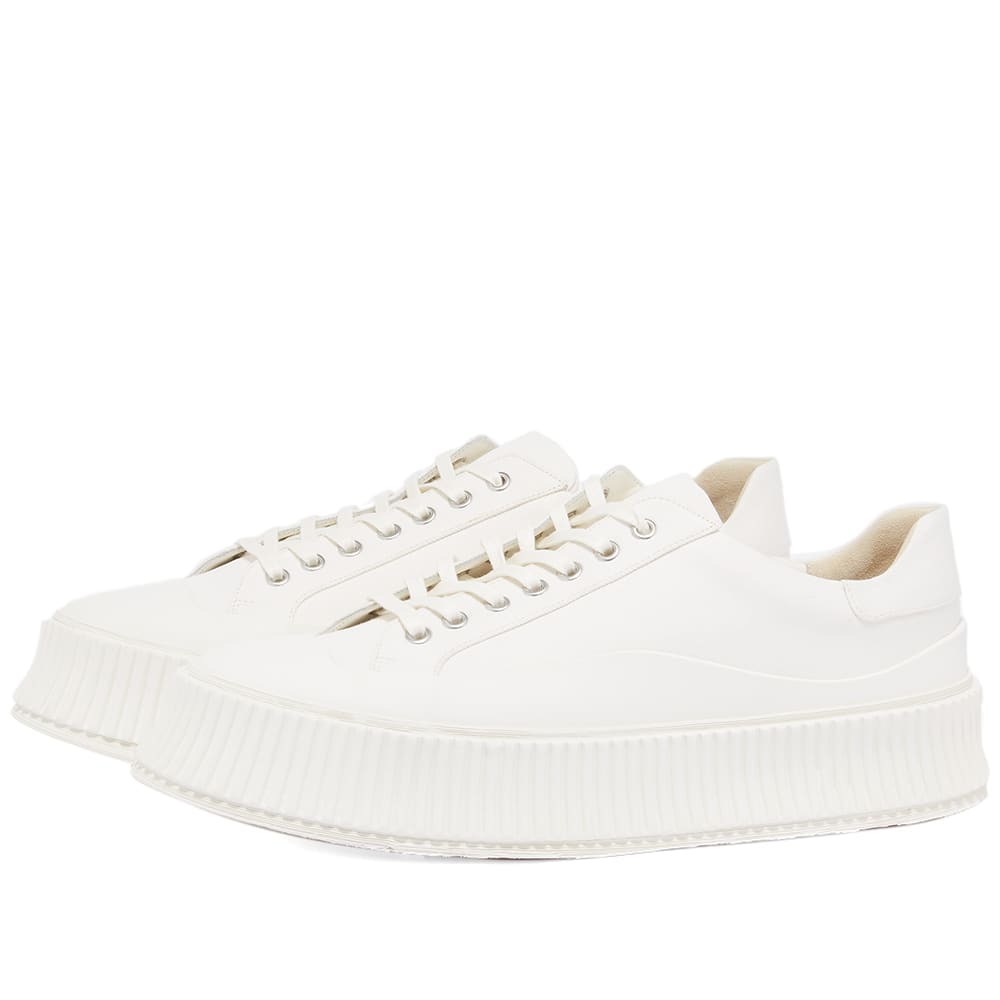 Jil Sander Men's Canvas Low Sneakers in Cosmic Latte Jil Sander