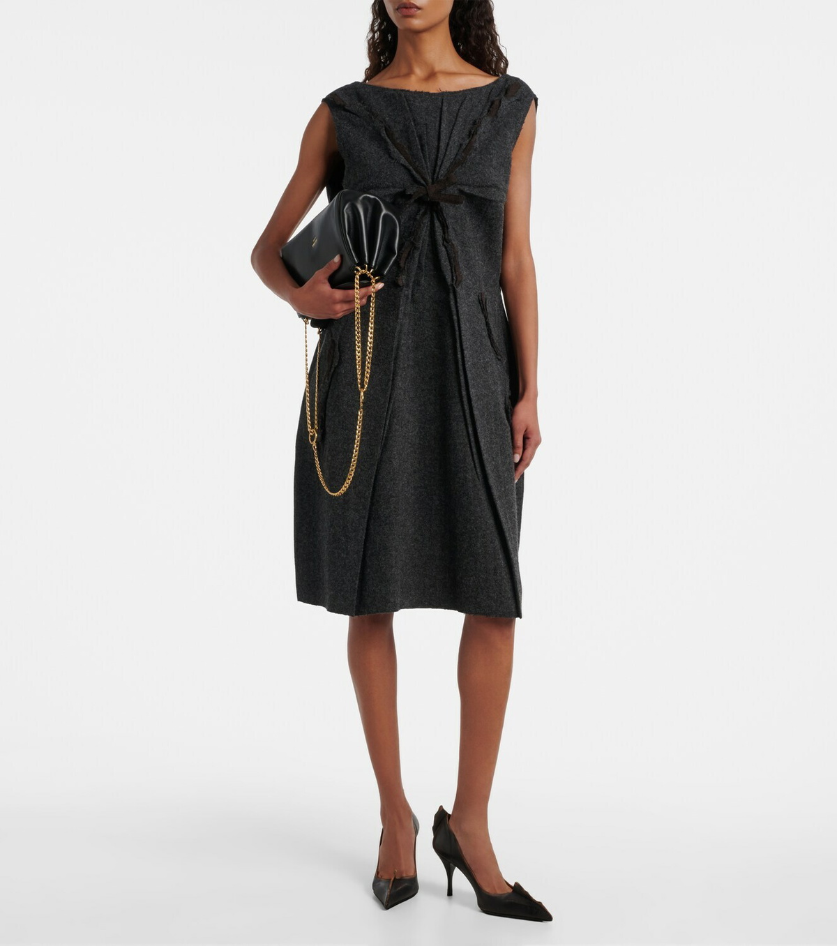 Prada Ruffled wool minidress