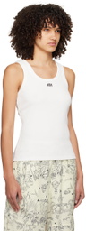 Kijun Off-White Square Neck Tank Top