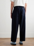 Monitaly - Easy Pleated Wool-Blend Flannel Suit Trousers - Blue