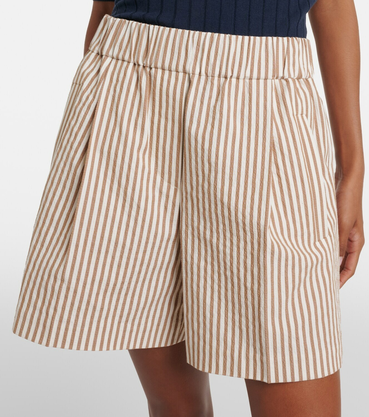 Brunello Cucinelli Striped cotton-blend shorts
