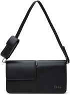 MSGM Black Double Flap Baguette Bag