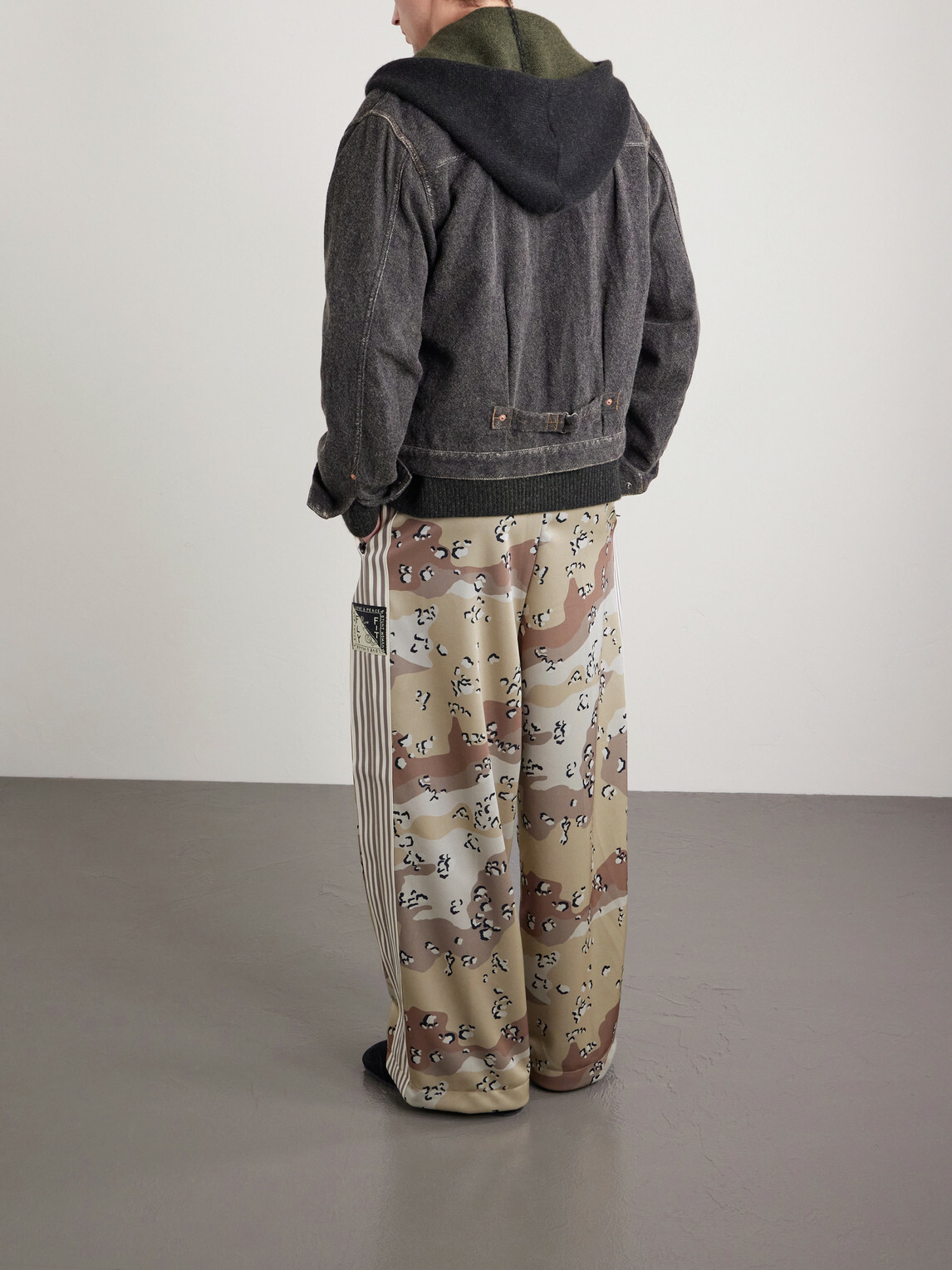 KAPITAL - Straight-Leg Pleated Printed Tech-Jersey Track Pants - Neutrals